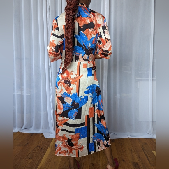 Graphical Midi Wrap Dress - Opificio Modenese | Size Small - Picture 2 of 8